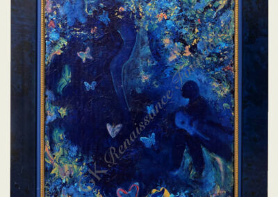 Butterfly Blues Oil on Board 16.5" x 20" TBI Legacy Collection